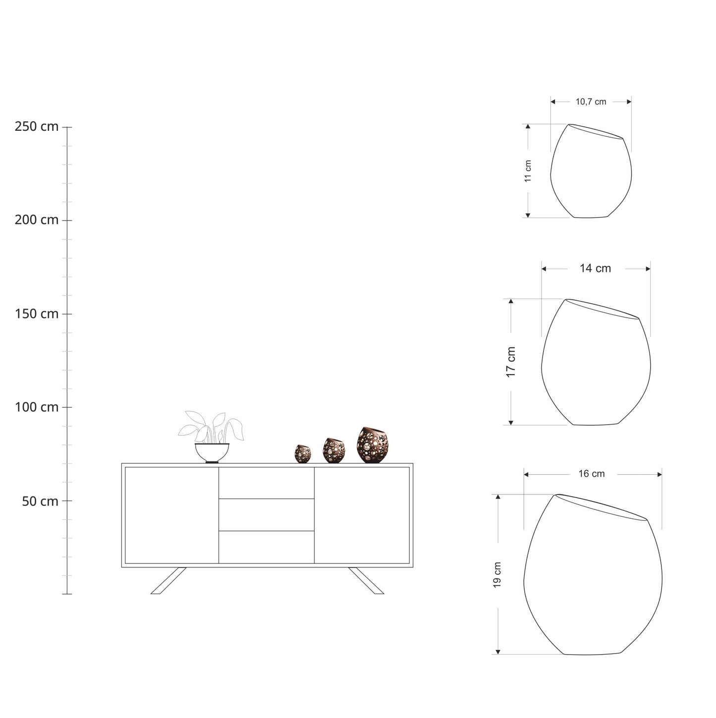 Lampion LAVA Cocount - duży - projekcja światła
