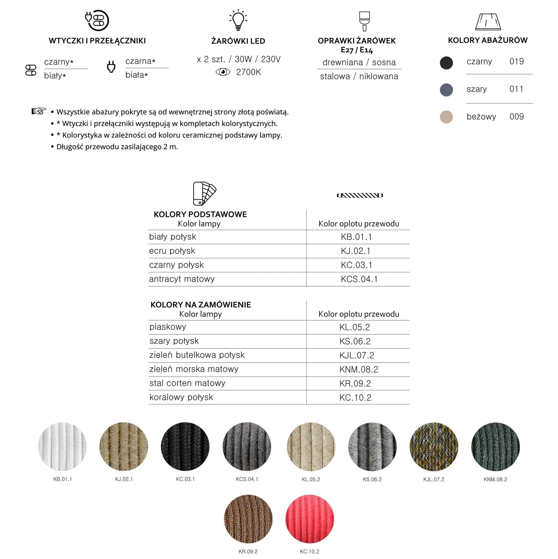 Lampa z abażurem - Coma Simple - zdjęcie 7