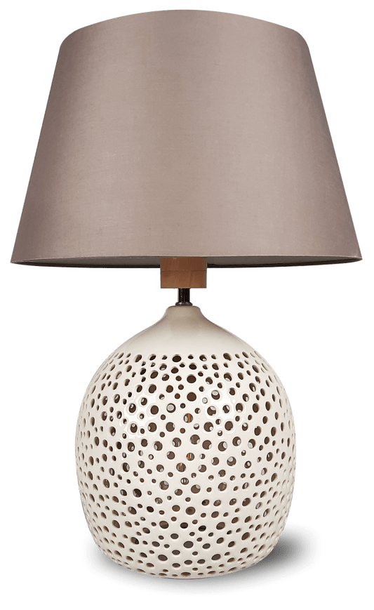 Lampa ceramiczna z abażurem - Luna